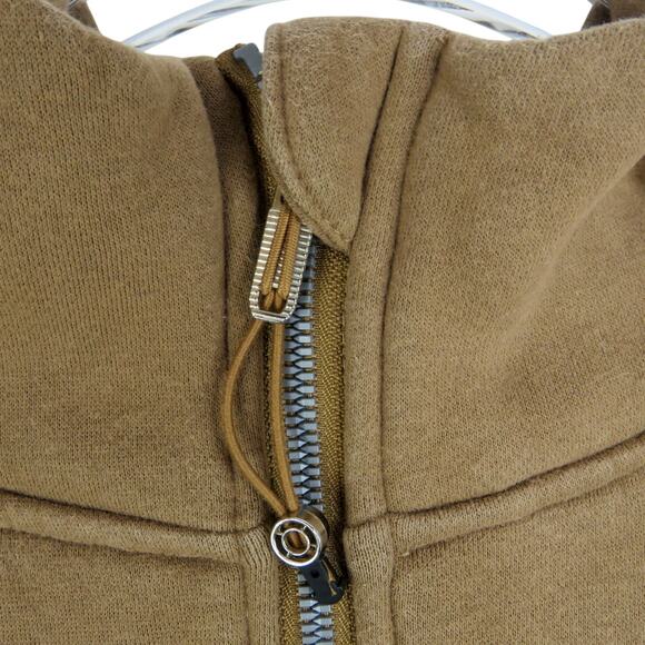 Trendy Queen Tan Brown Cropped Full Zip Scuba Sweatshirt With Hood Medium Fleece - Picture 2 of 5